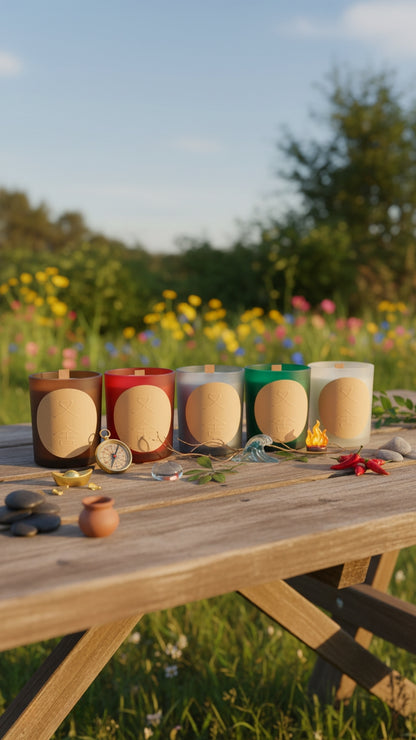 Five Elements Scented Auspicious Candle Set (4 candles)