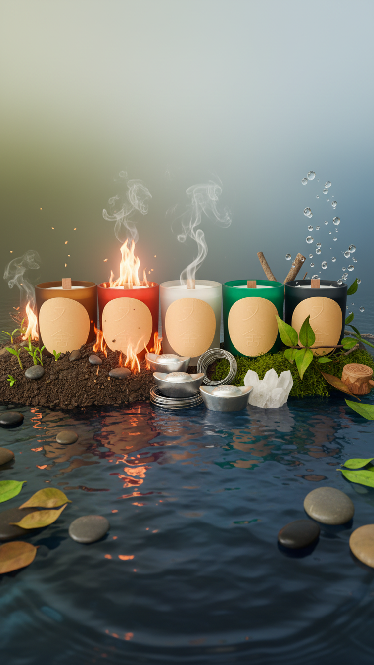 Five Elements Scented Auspicious Candle Set (4 candles)
