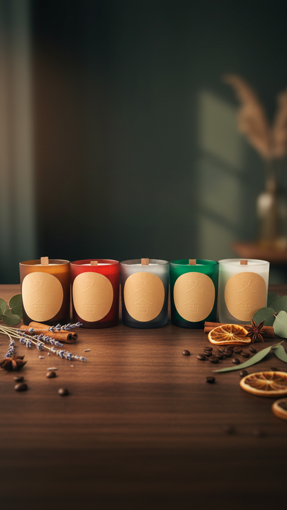 Five Elements Scented Auspicious Candle Set (4 candles)